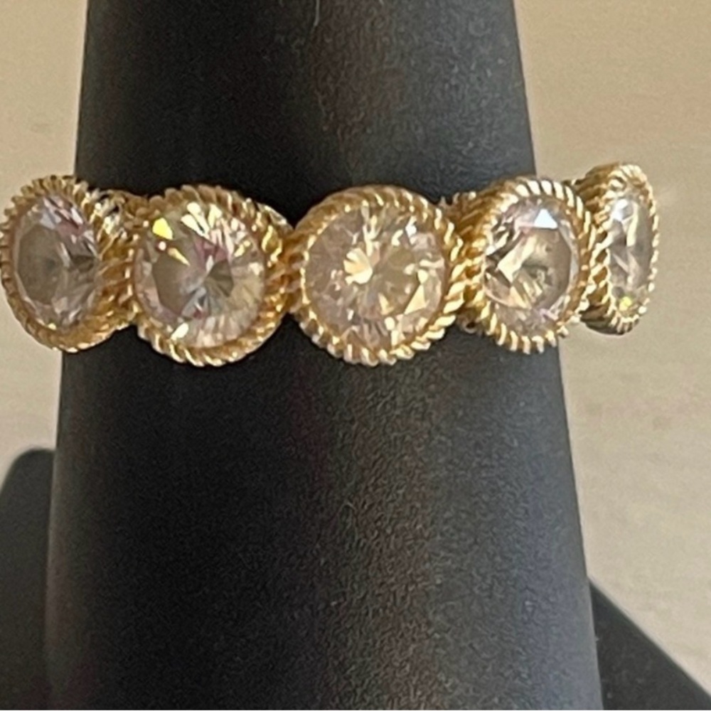 Judith Ripka Elegant Three Stackable Gold, Silver… - image 5